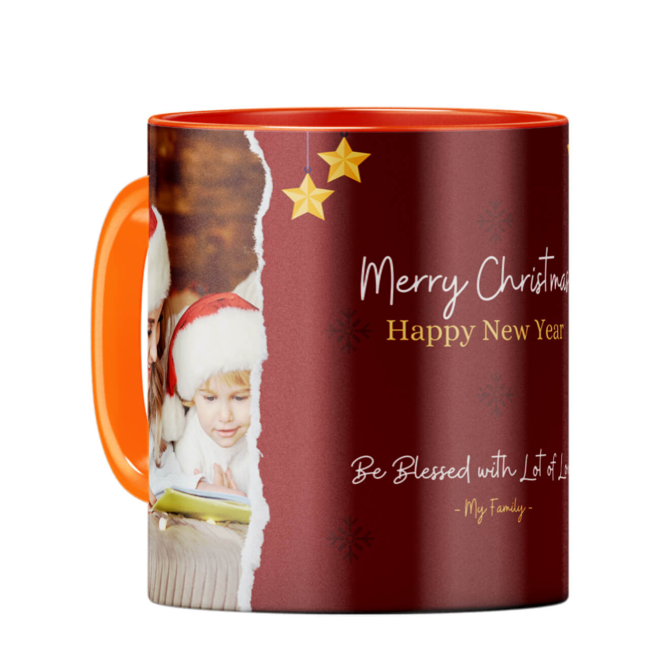 Merry Christmas and Happy New Year Coffee Mug Orange