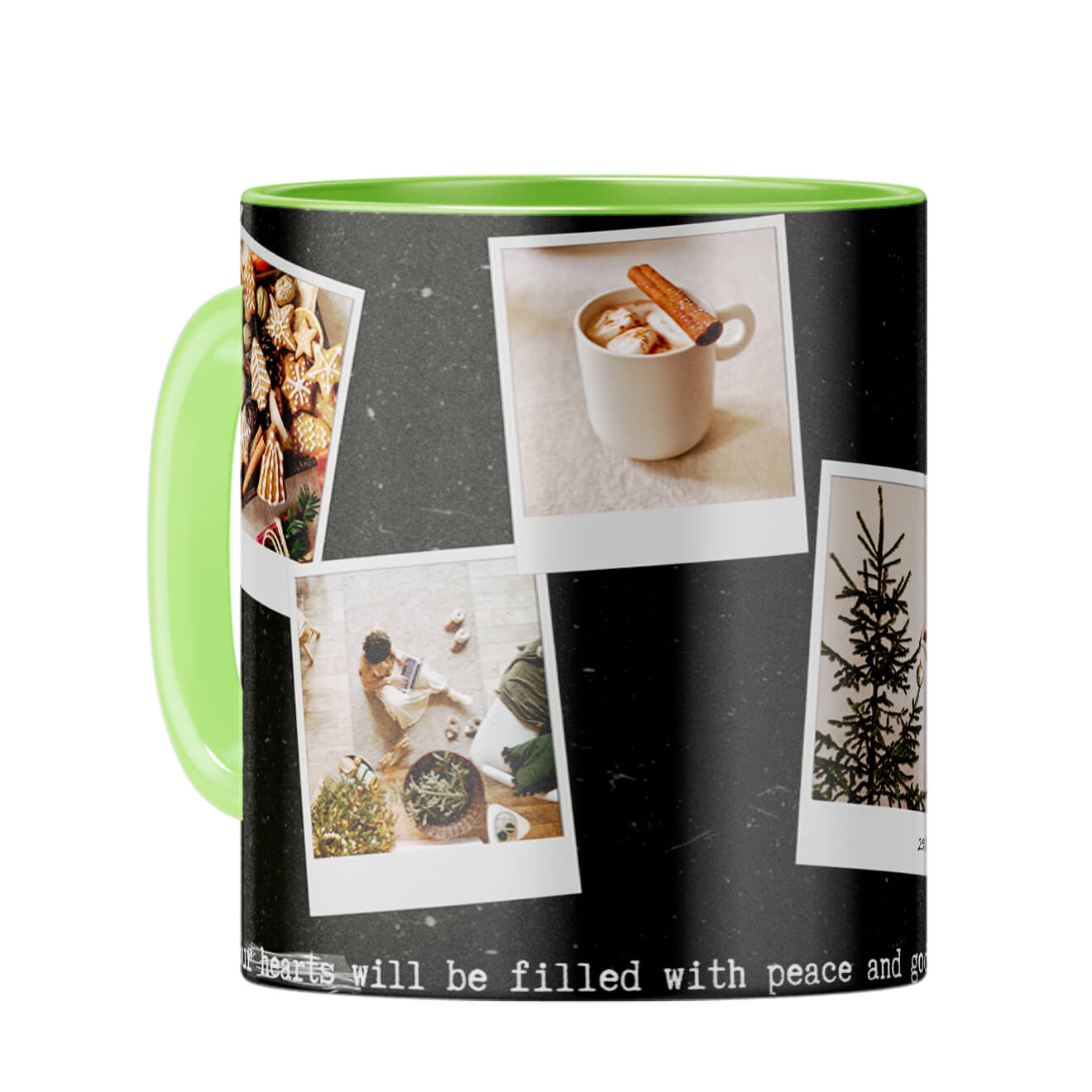 Merry Christmas Coffee Mug Light Green