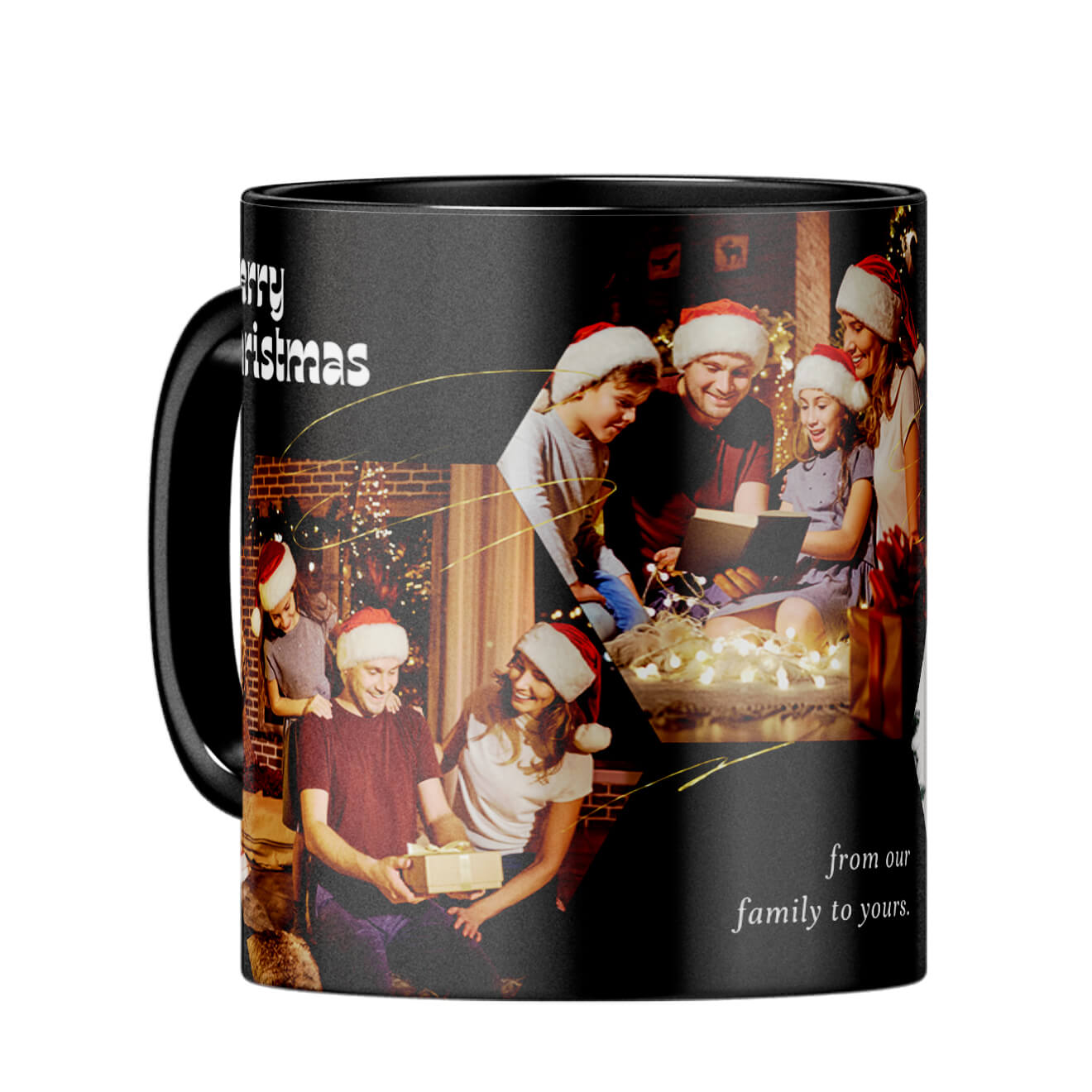 Merry Christmas from our family to yours Coffee Mug Black