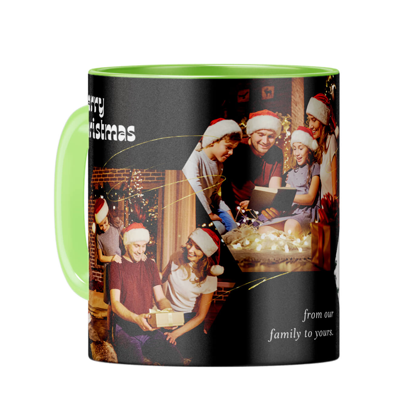 Merry Christmas from our family to yours Coffee Mug Light Green
