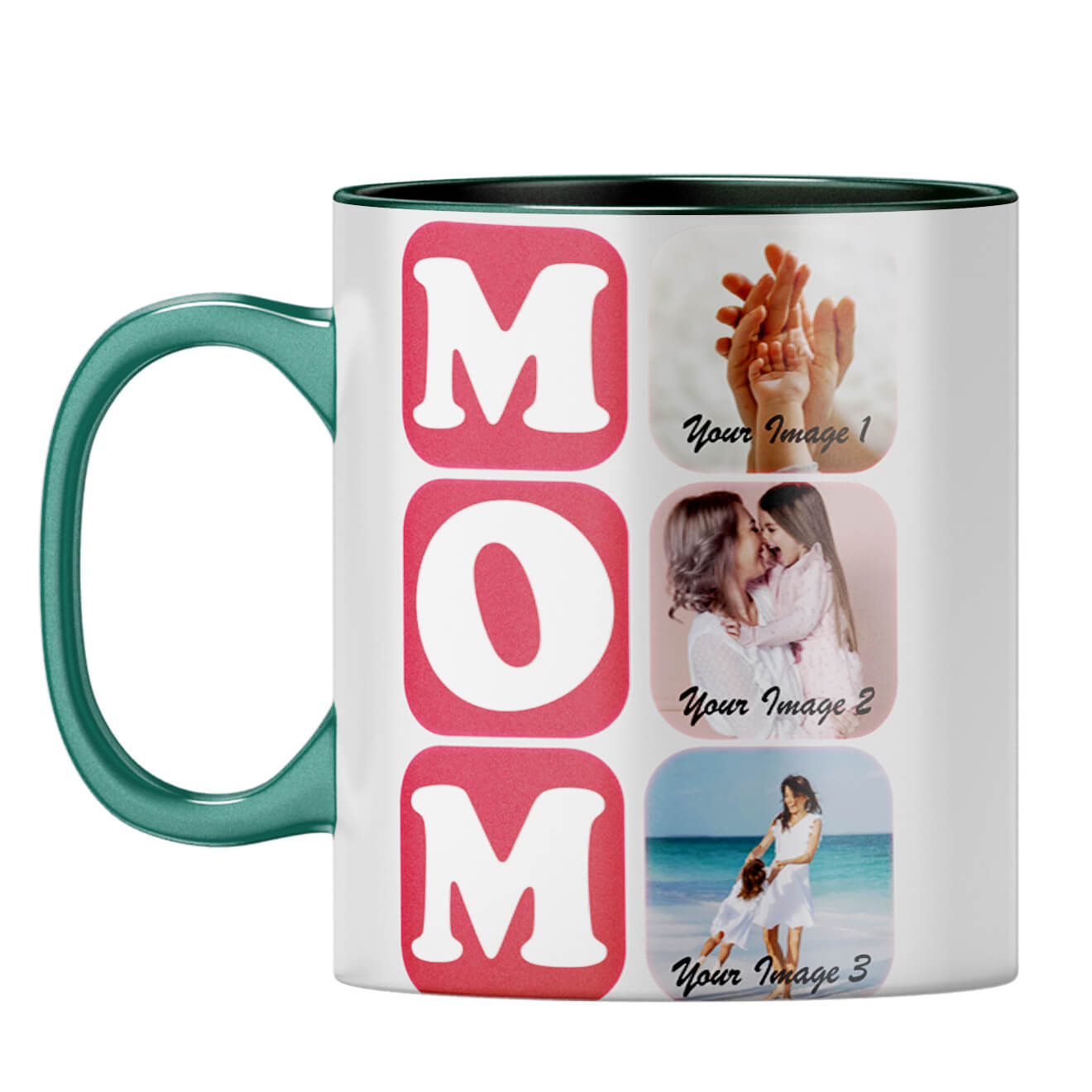 MOM Collage Coffee Mug Dark Green