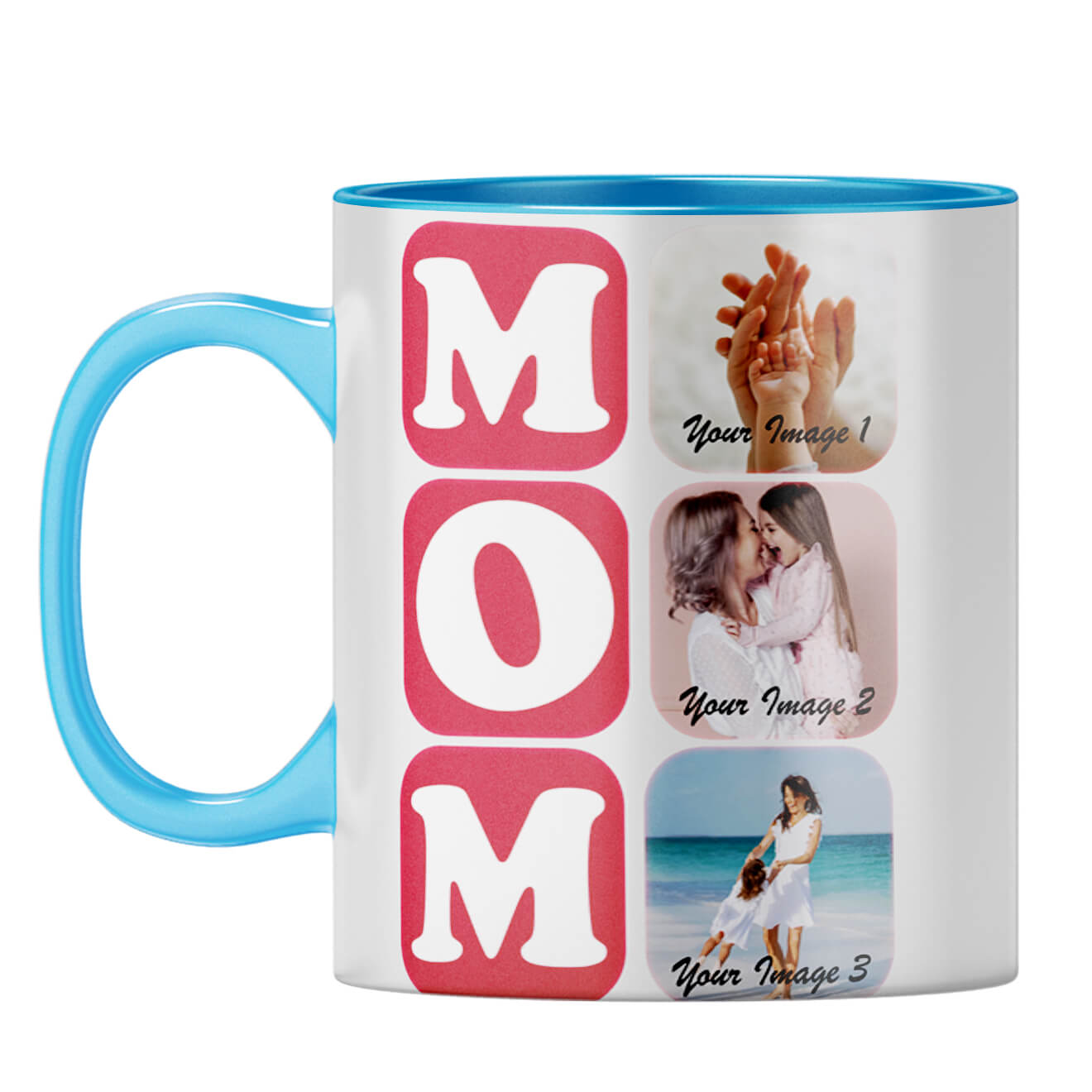 MOM Collage Coffee Mug Light Blue