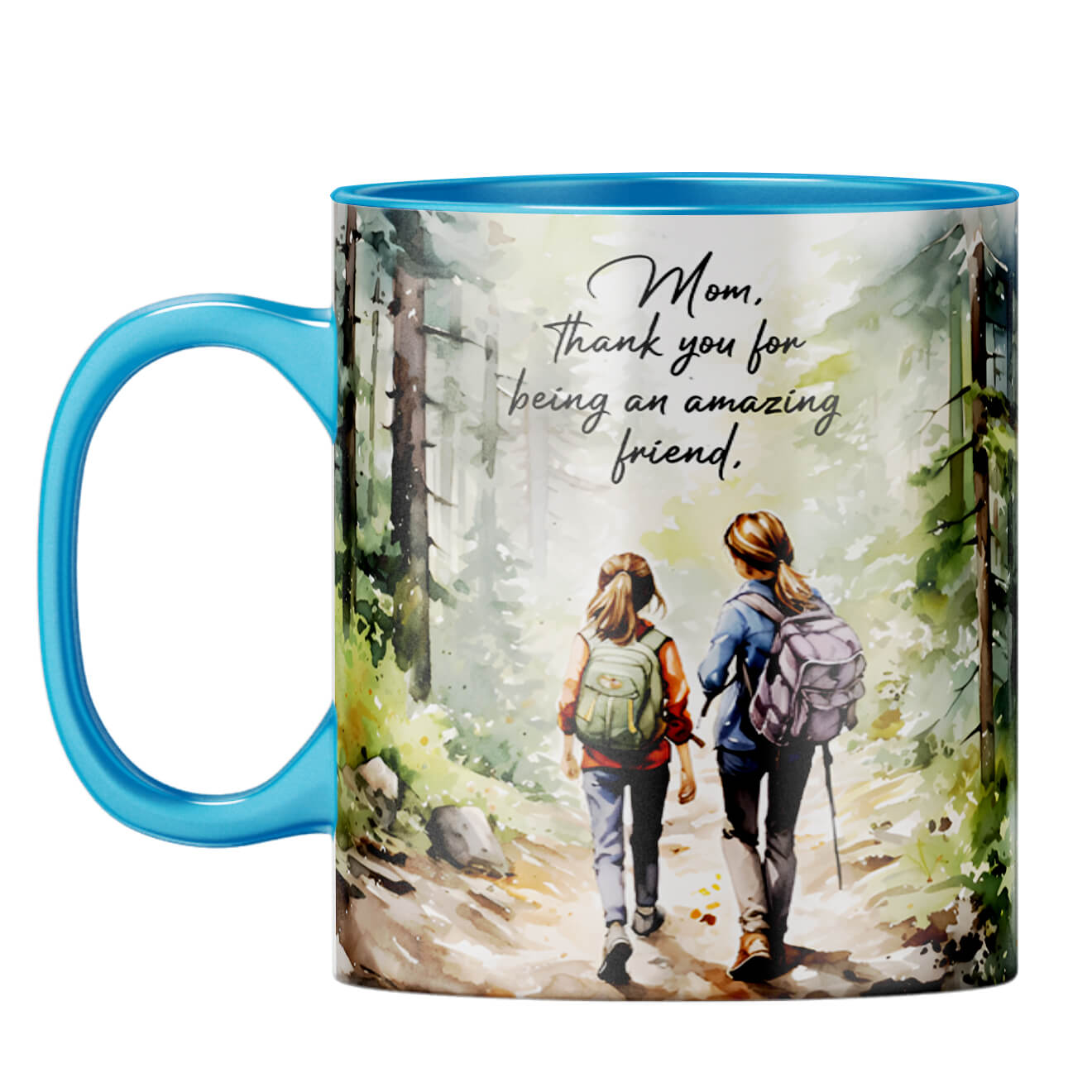 Mom is Amazing Friend Coffee Mug Light Blue
