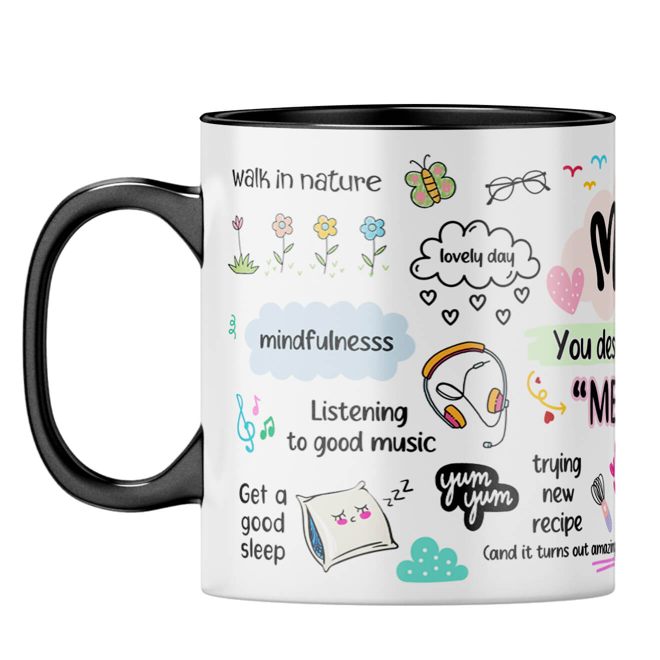 Mom Me Time Coffee MugF-Black