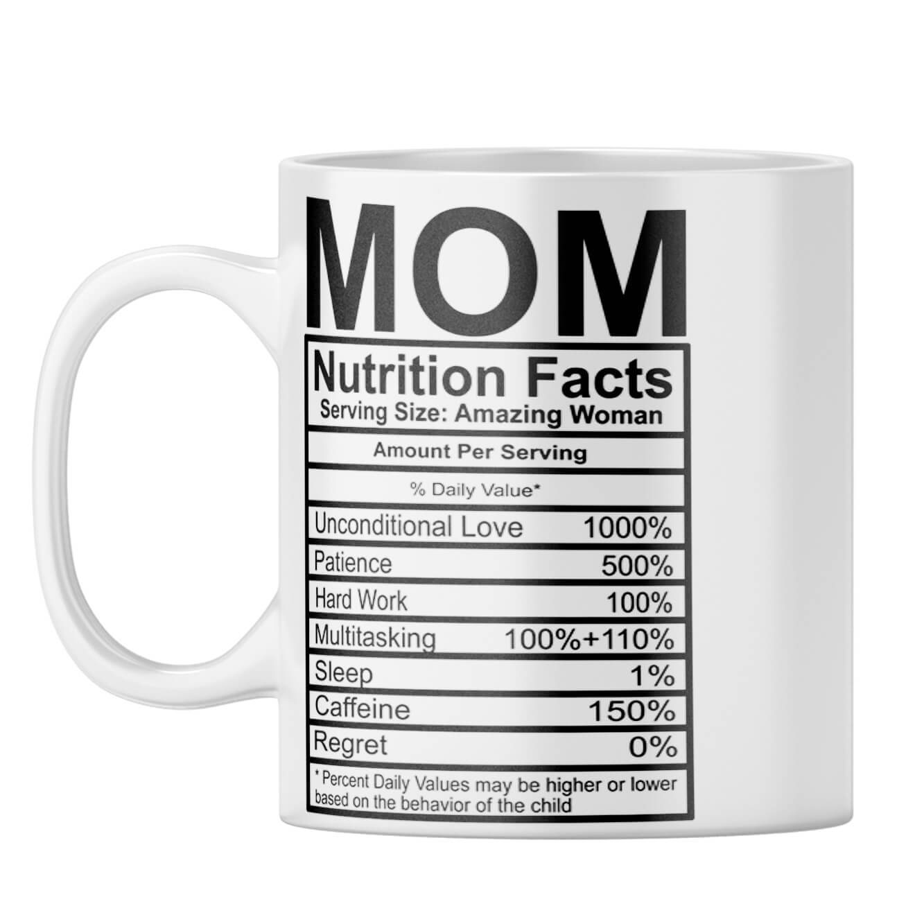 Mom Nutritional Fact Coffee Mug White