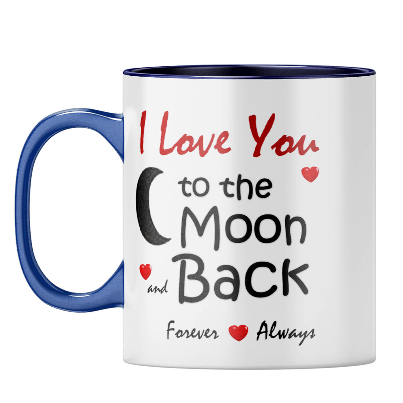 Moon and Back Coffee Mug Dark Blue