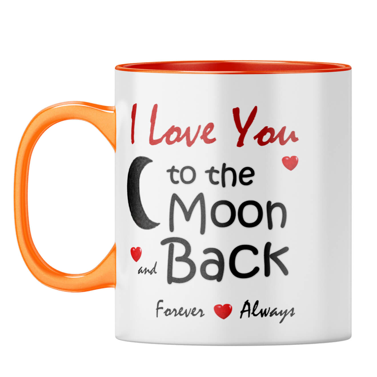 Moon and Back Coffee Mug Orange