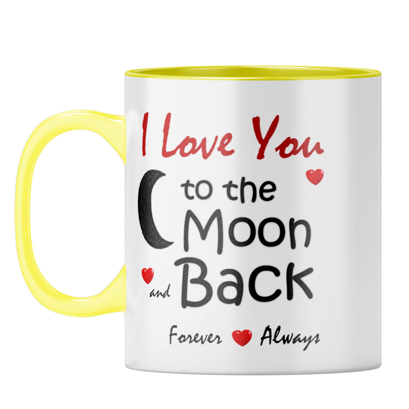 Moon and Back Coffee Mug Yellow