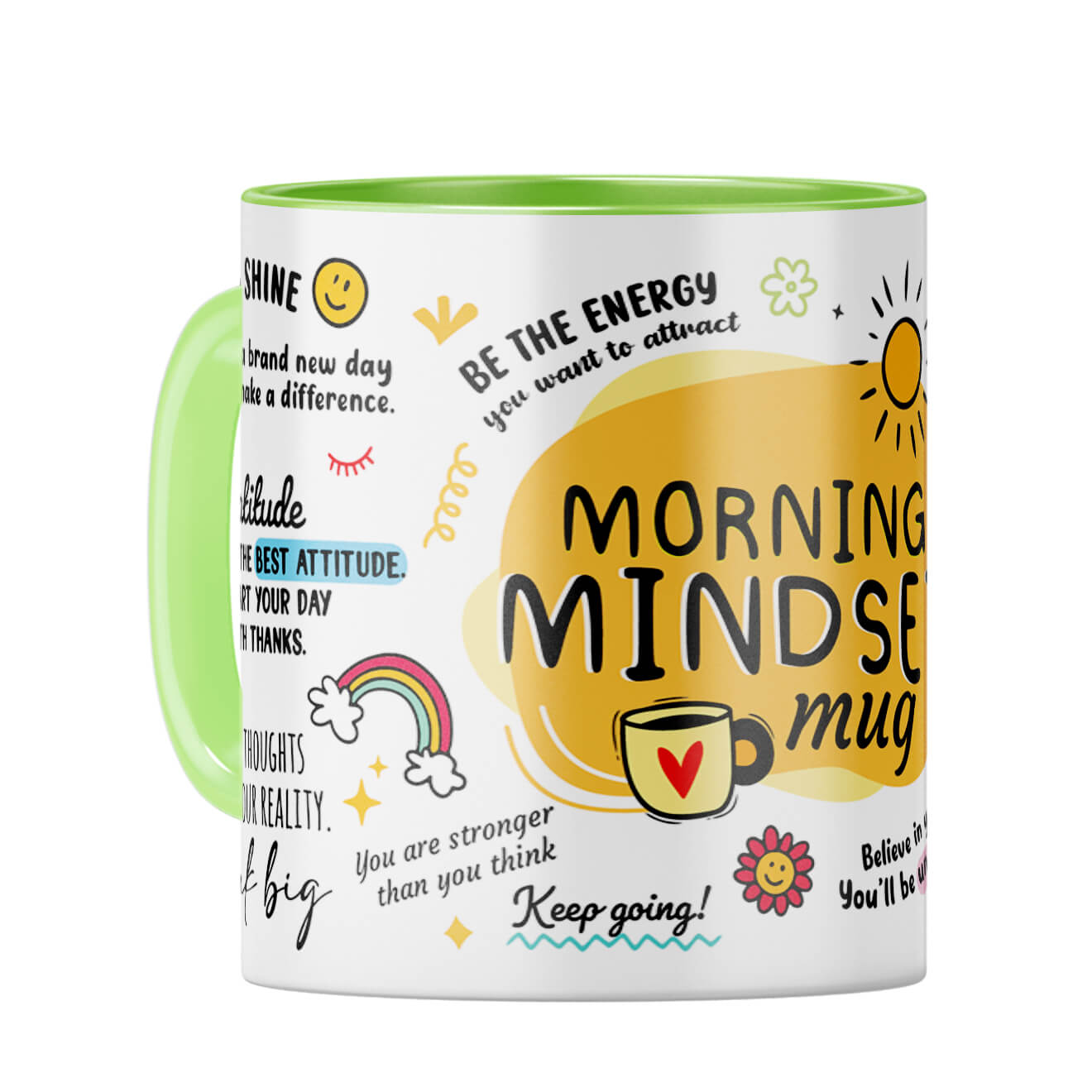 Morning Mindset Coffee Mug Light Green