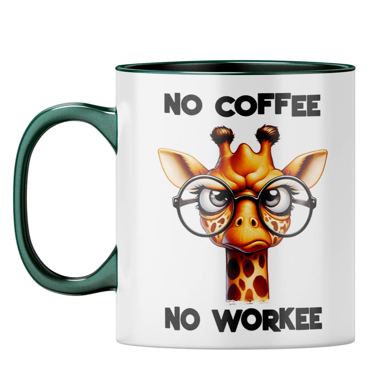 No Coffee No Workee Coffee Mug Dark Green