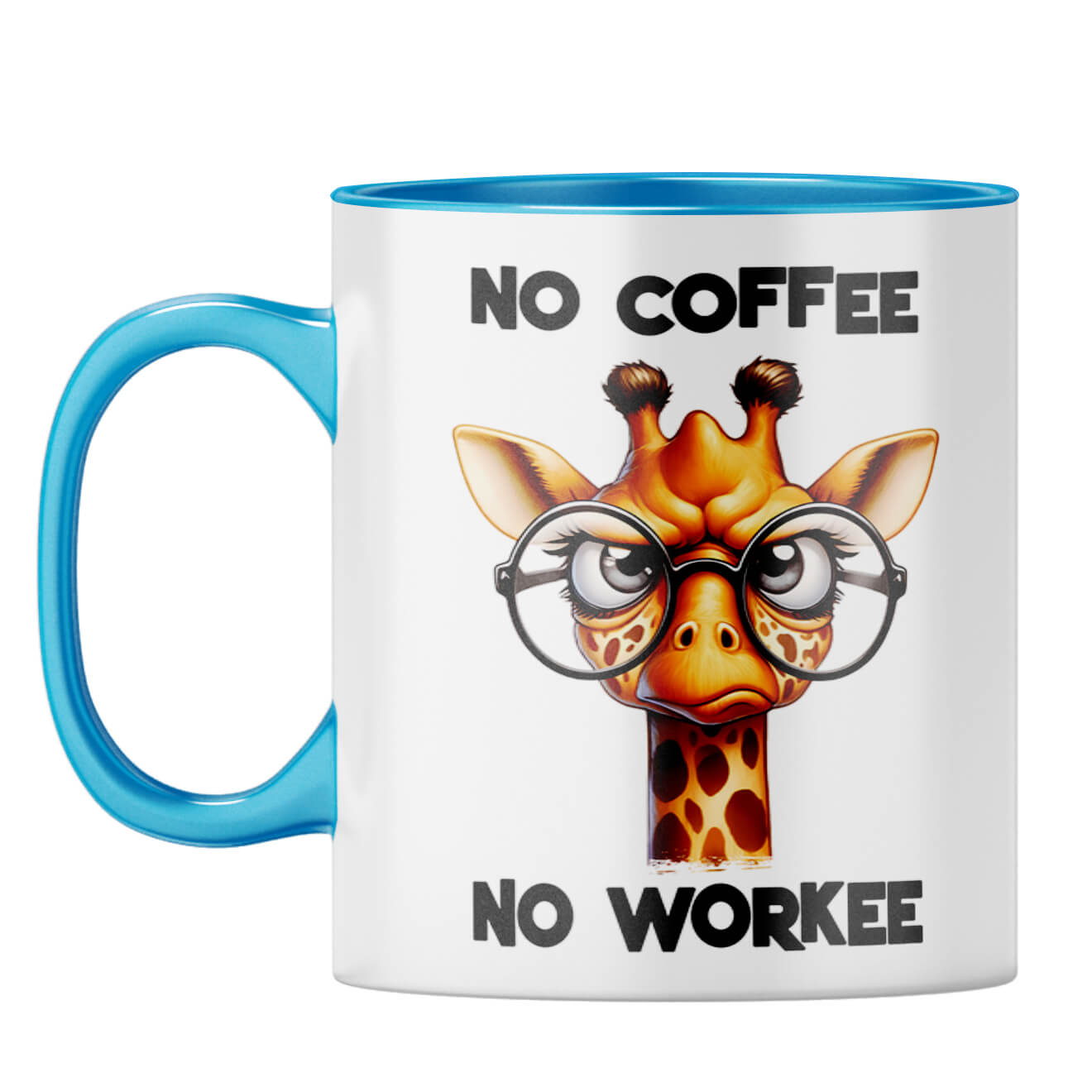 No Coffee No Workee Coffee Mug Light Blue