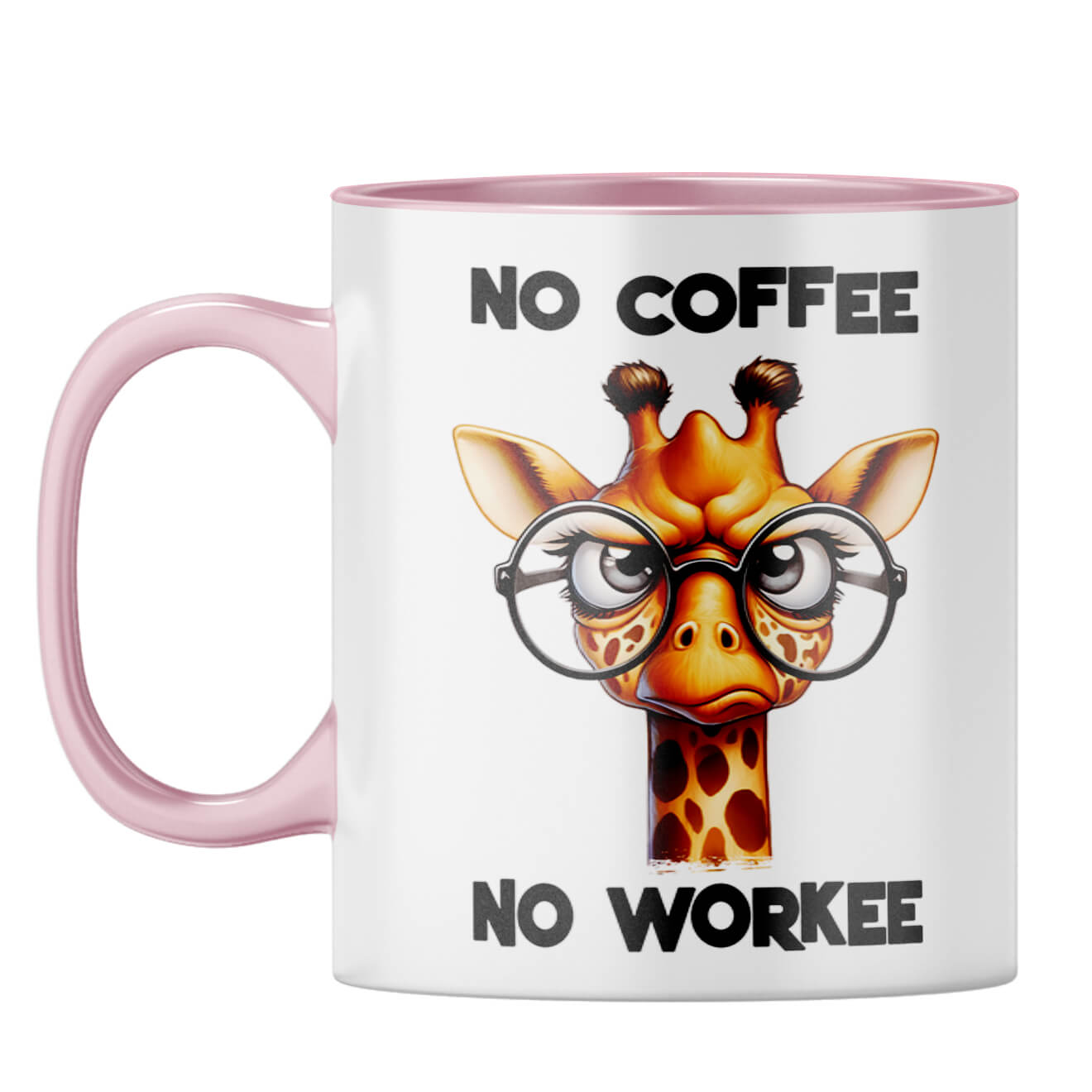 No Coffee No Workee Coffee Mug Pink