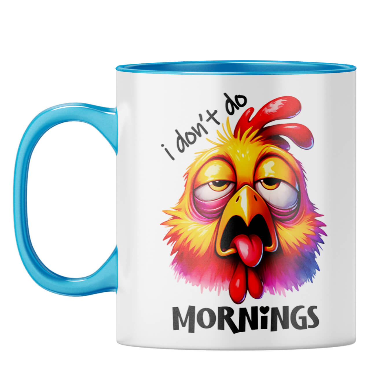 No Mornings Coffee Mug Light Blue