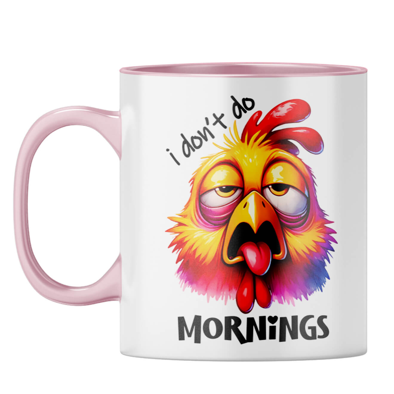 No Mornings Coffee Mug Pink
