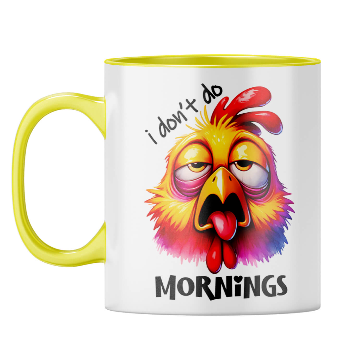No Mornings Coffee Mug Yellow