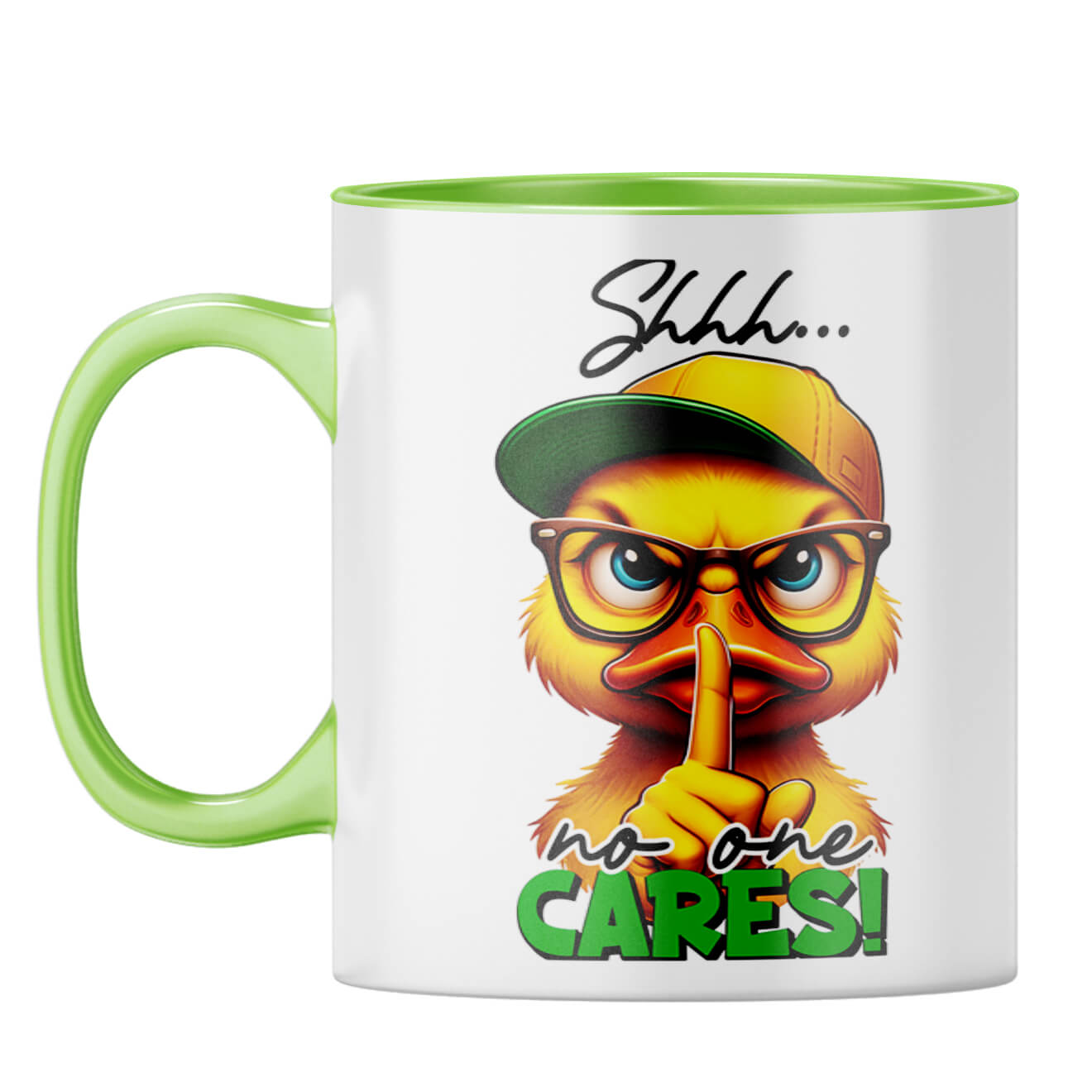 No One Cares Coffee Mug Light Green