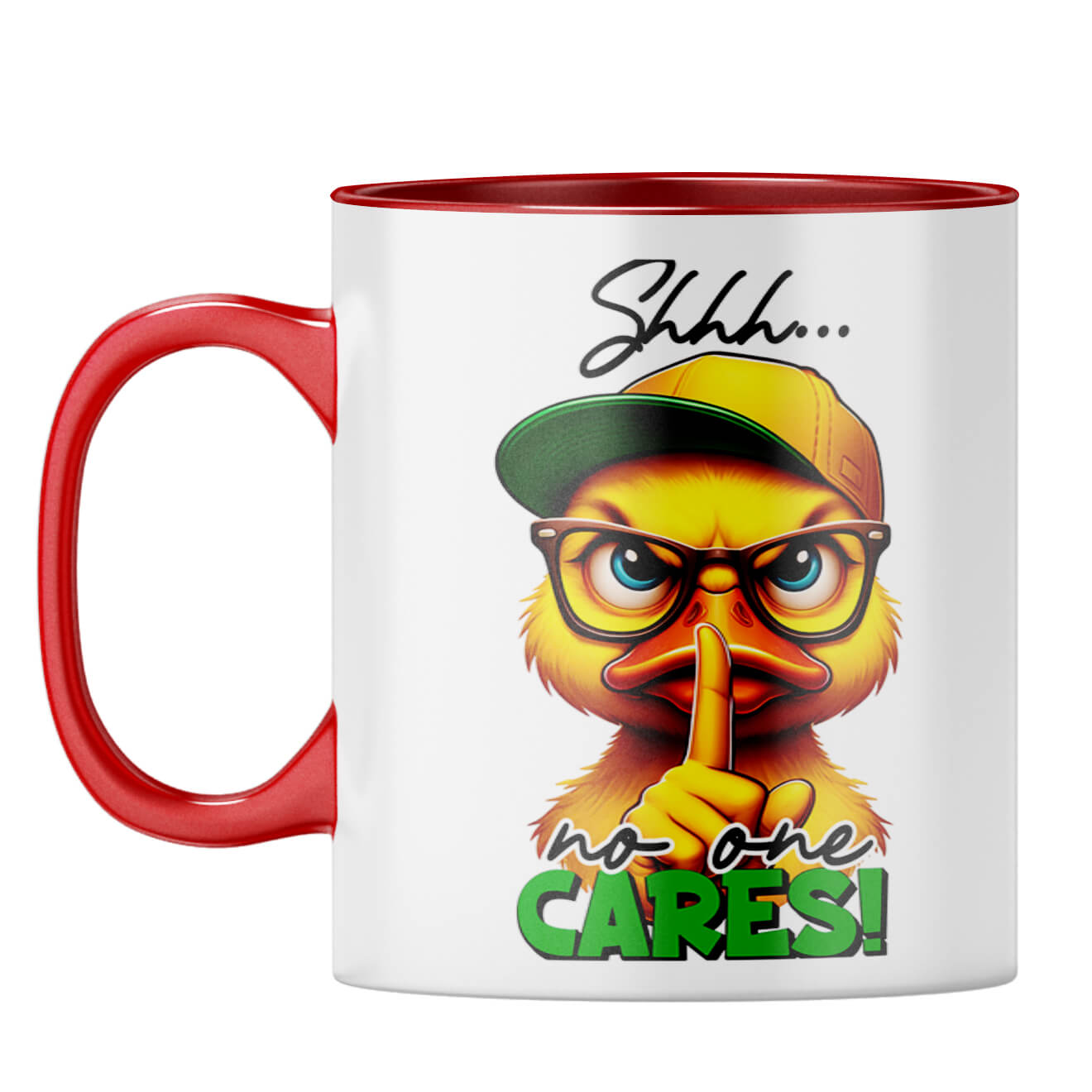 No One Cares Coffee Mug Red