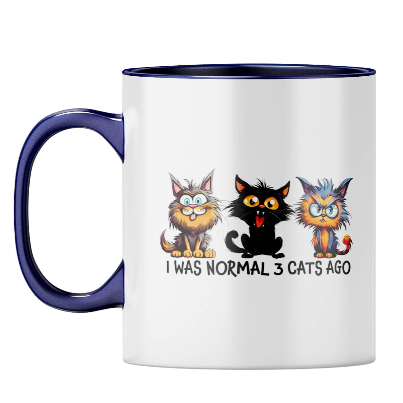 Normal 3 Cats Ago Coffee Mug Dark Blue