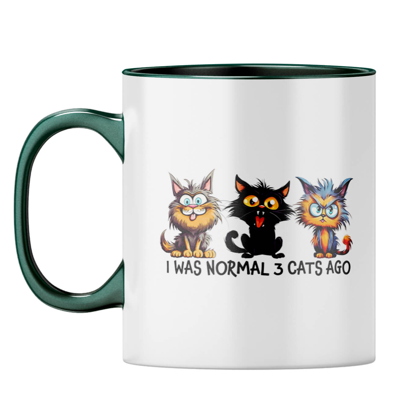 Normal 3 Cats Ago Coffee Mug Dark Green