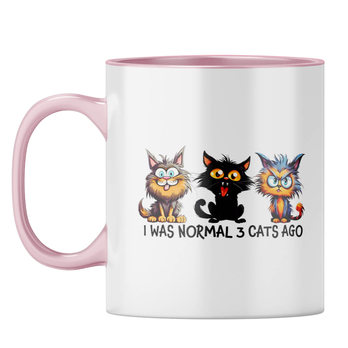 Normal 3 Cats Ago Coffee Mug Pink