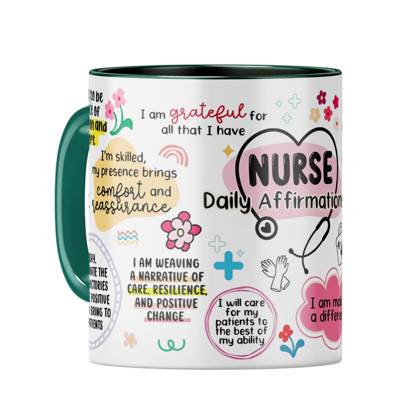 Nurse Daily Affirmations Coffee Mug Dark Green