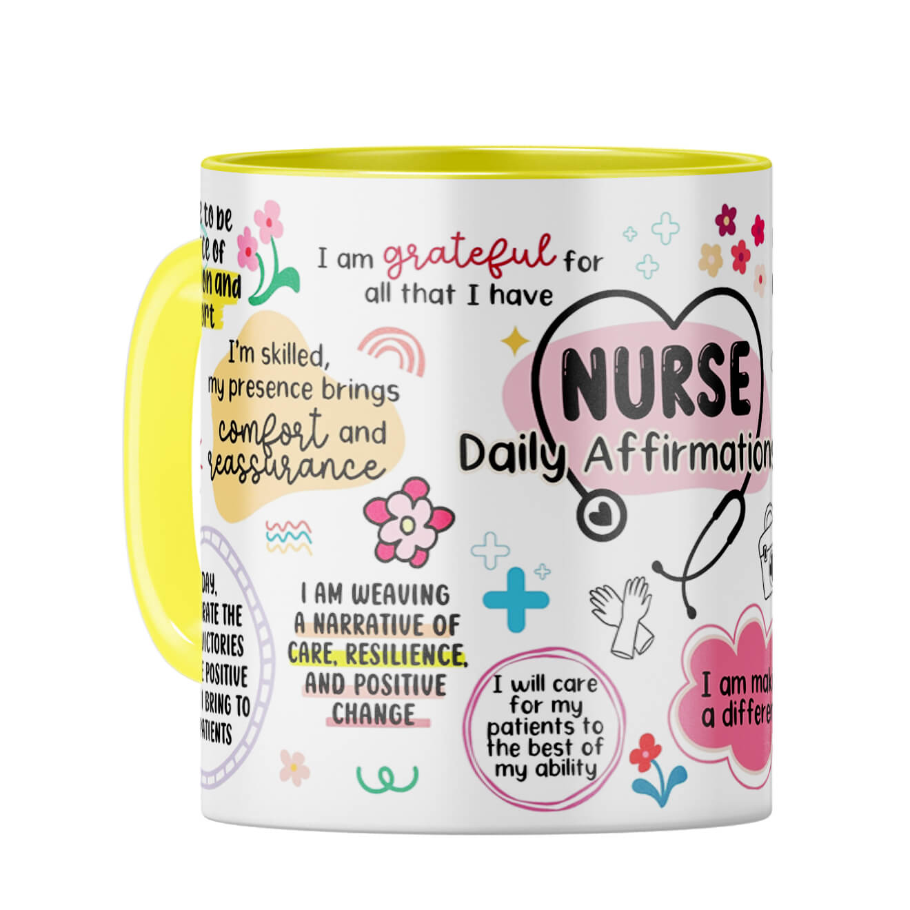 Nurse Daily Affirmations Coffee Mug Yellow