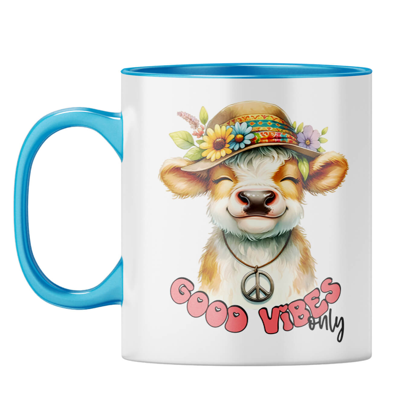 Only Good Vibes Coffee Mug Light Blue
