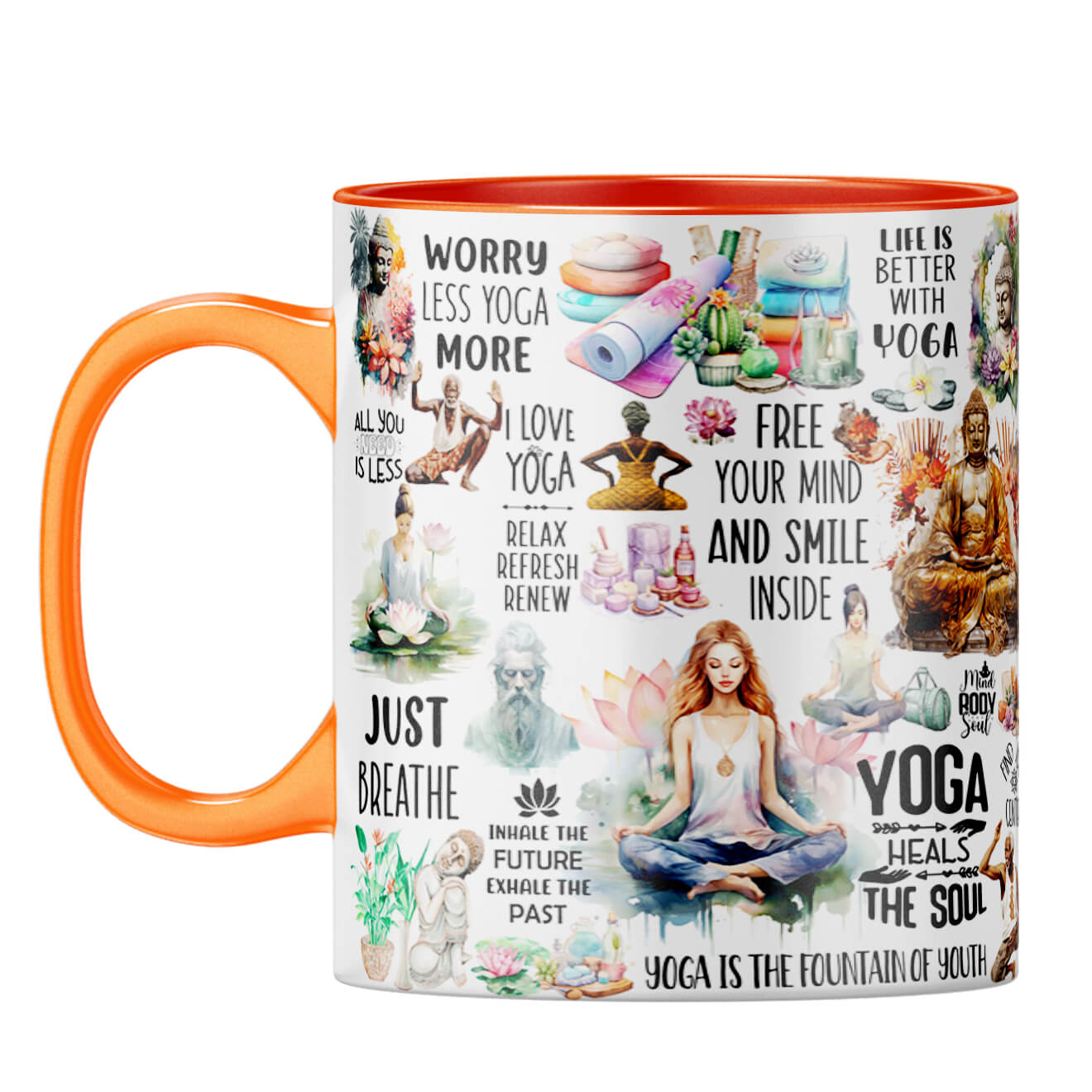 Perfect Yoga Lovers Gift Coffee Mug Orange