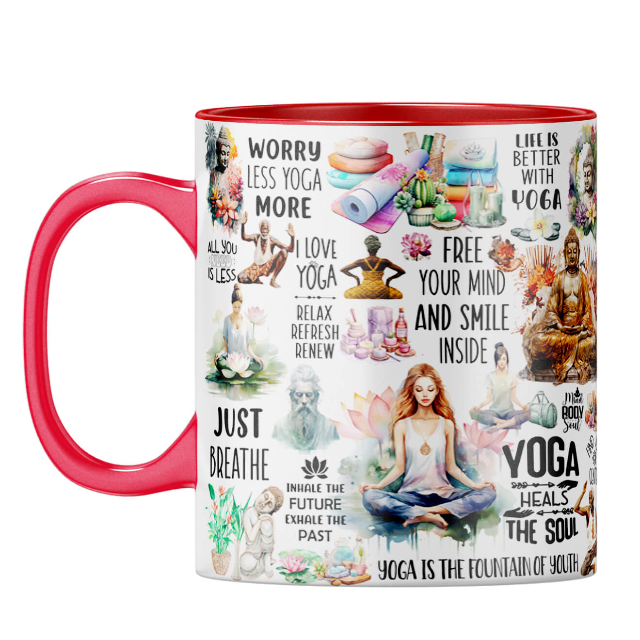 Perfect Yoga Lovers Gift Coffee Mug Red
