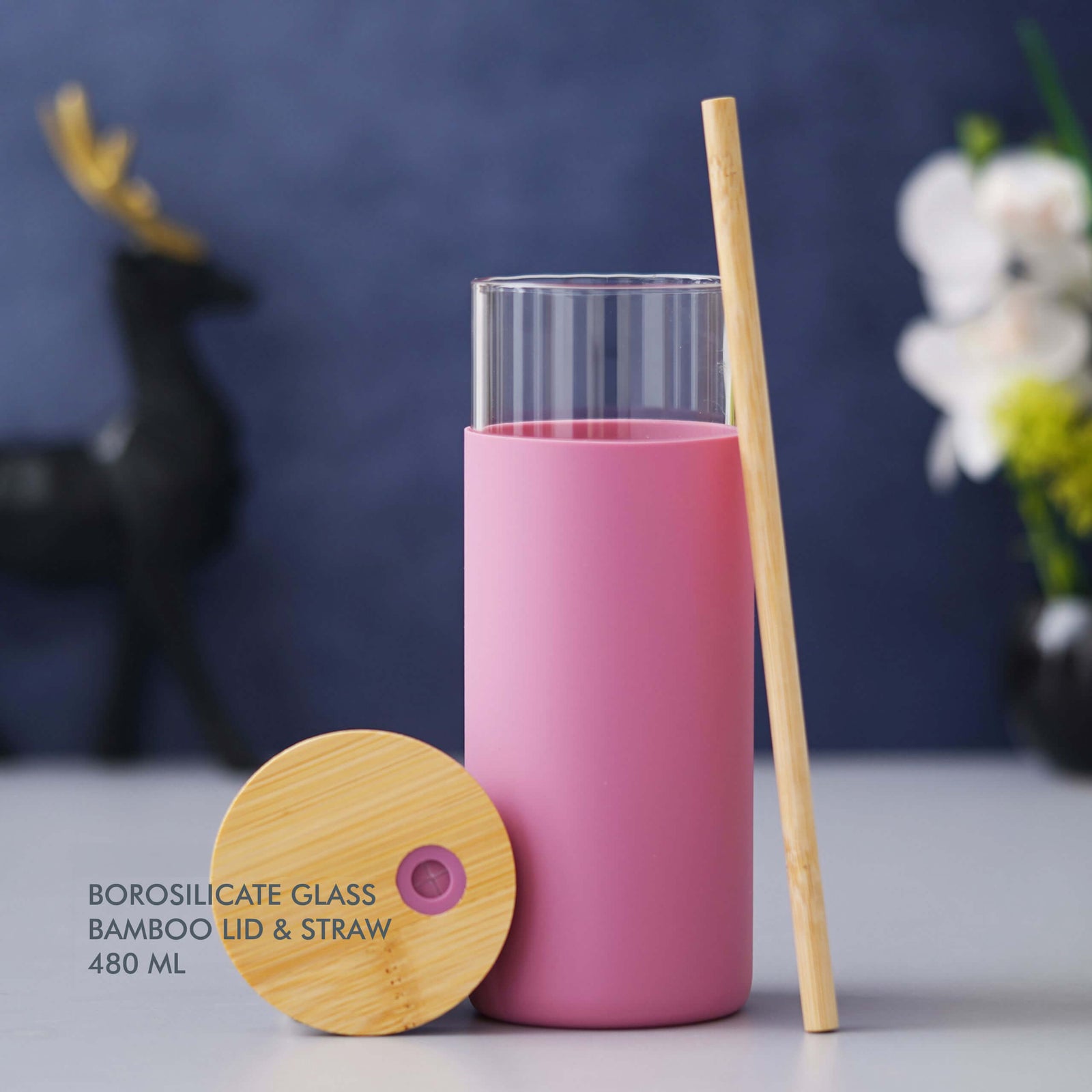 Pink Borosilicate Glass - 480 ML - corporate gift by YuBingo
