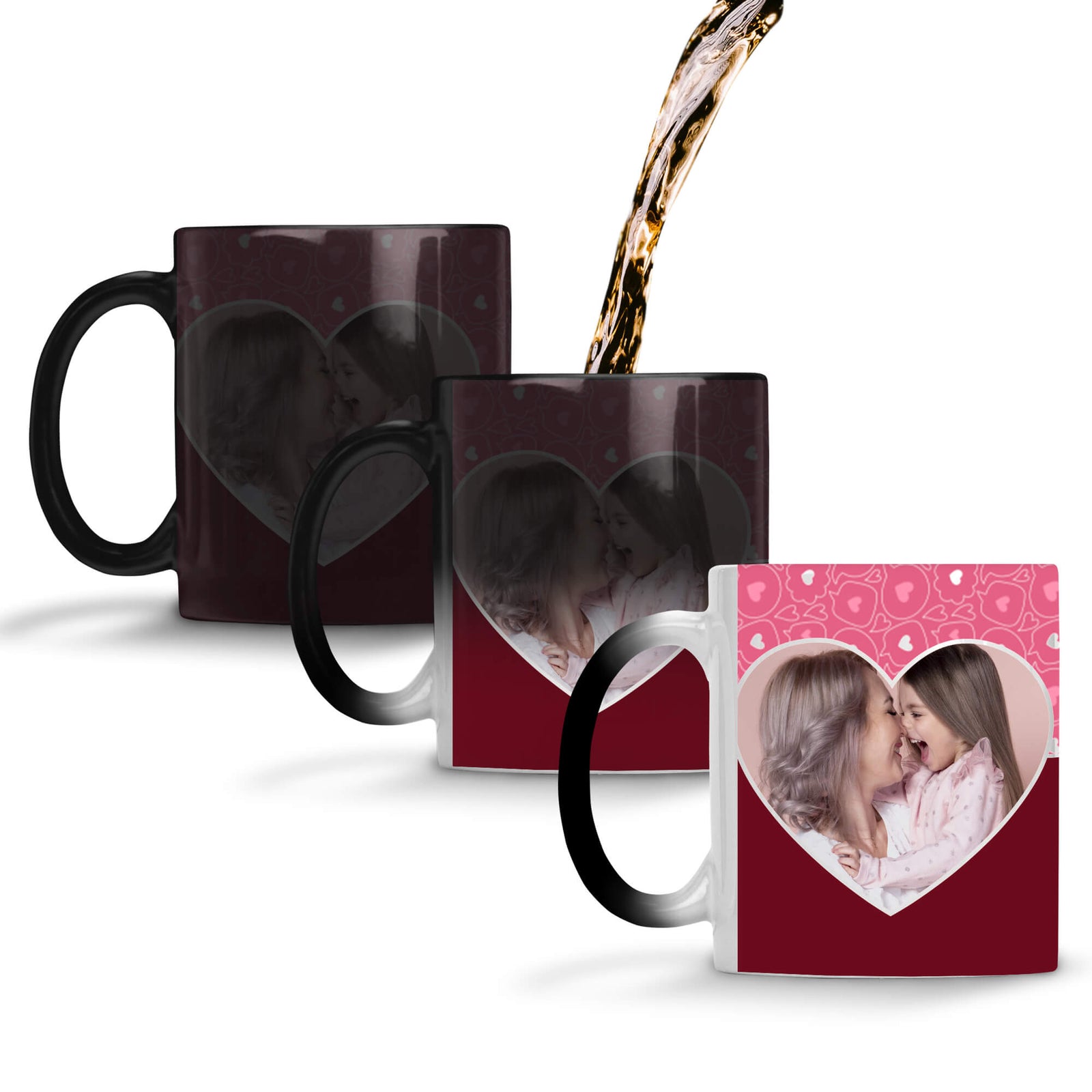 Pink Hearts Photo Coffee Mug Magic