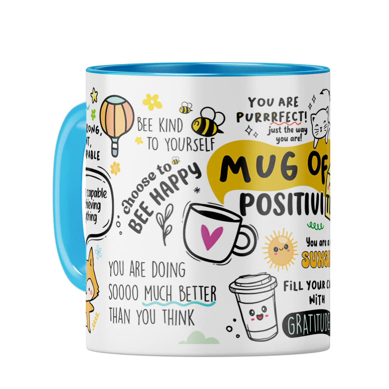 Positivity Coffee Mug Light Blue