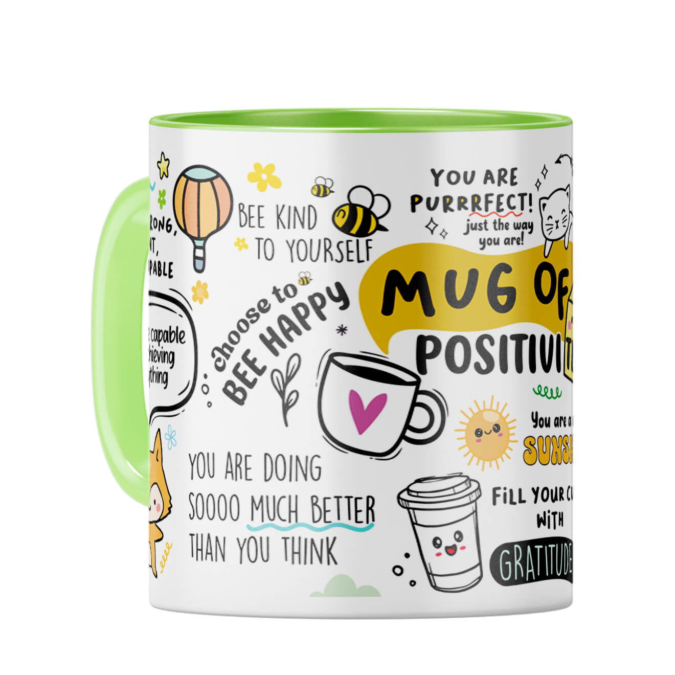 Positivity Coffee Mug Light Green
