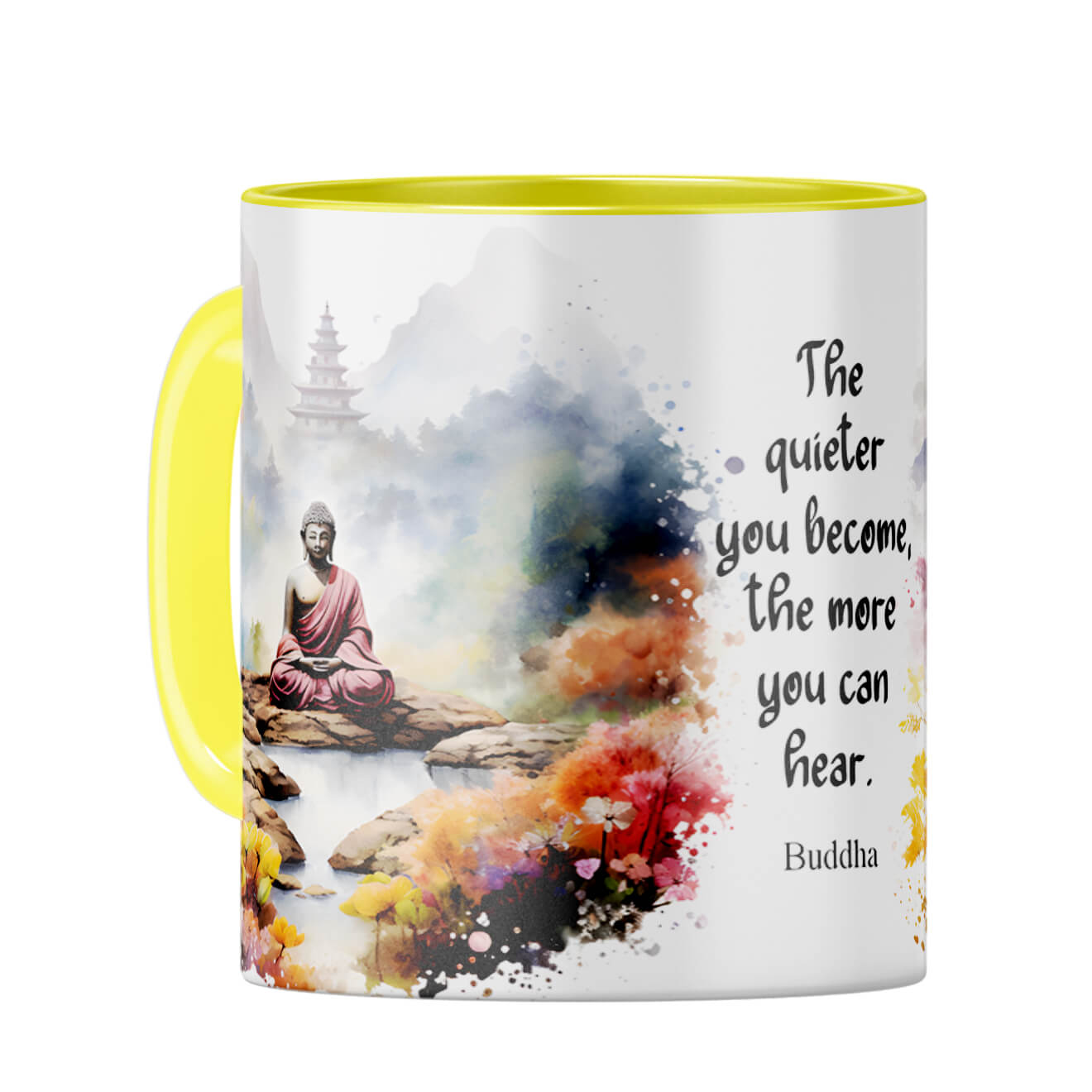 Quieter You Become The More You Can Hear Coffee Mug Yellow