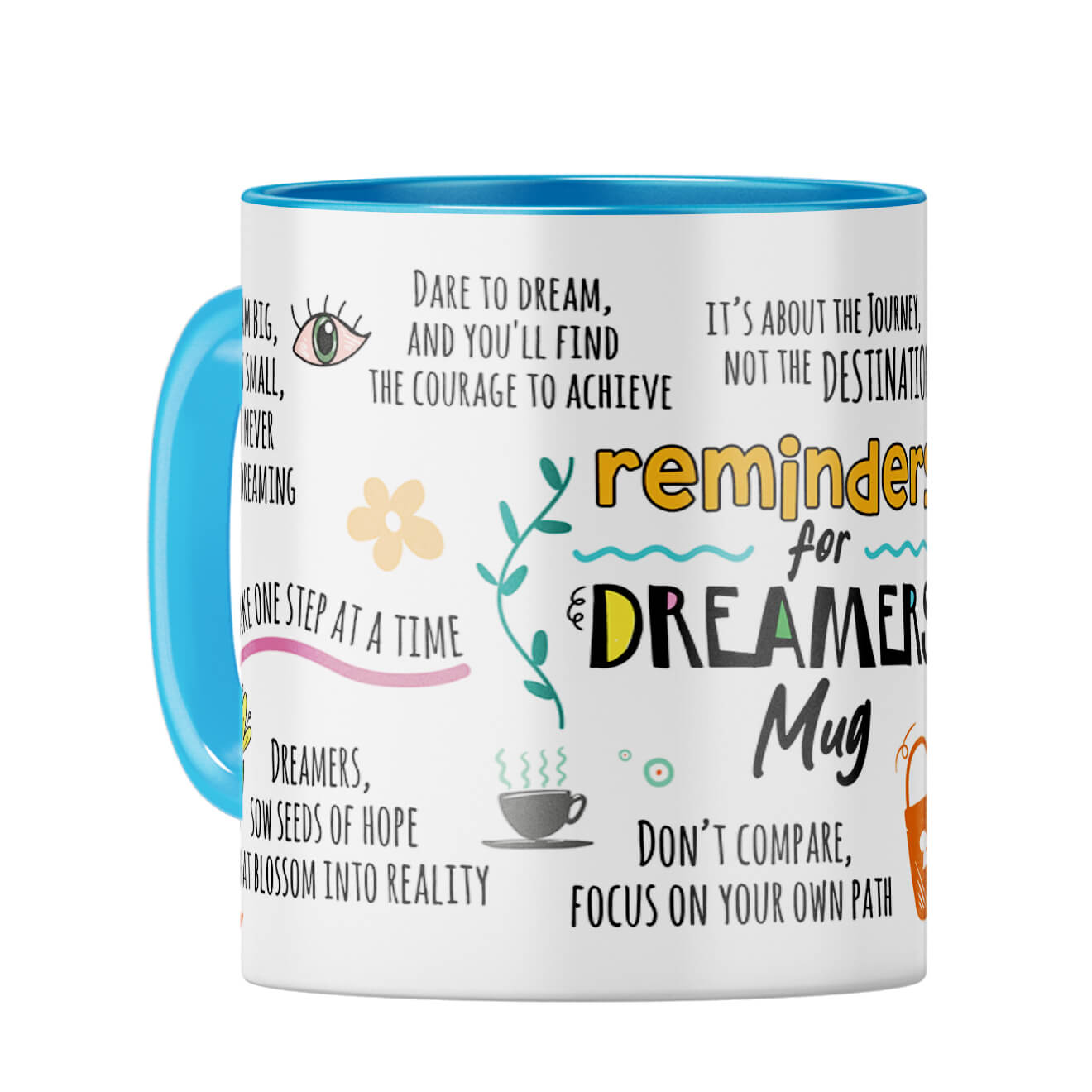 Reminders for Dreamers Coffee Mug Light Blue