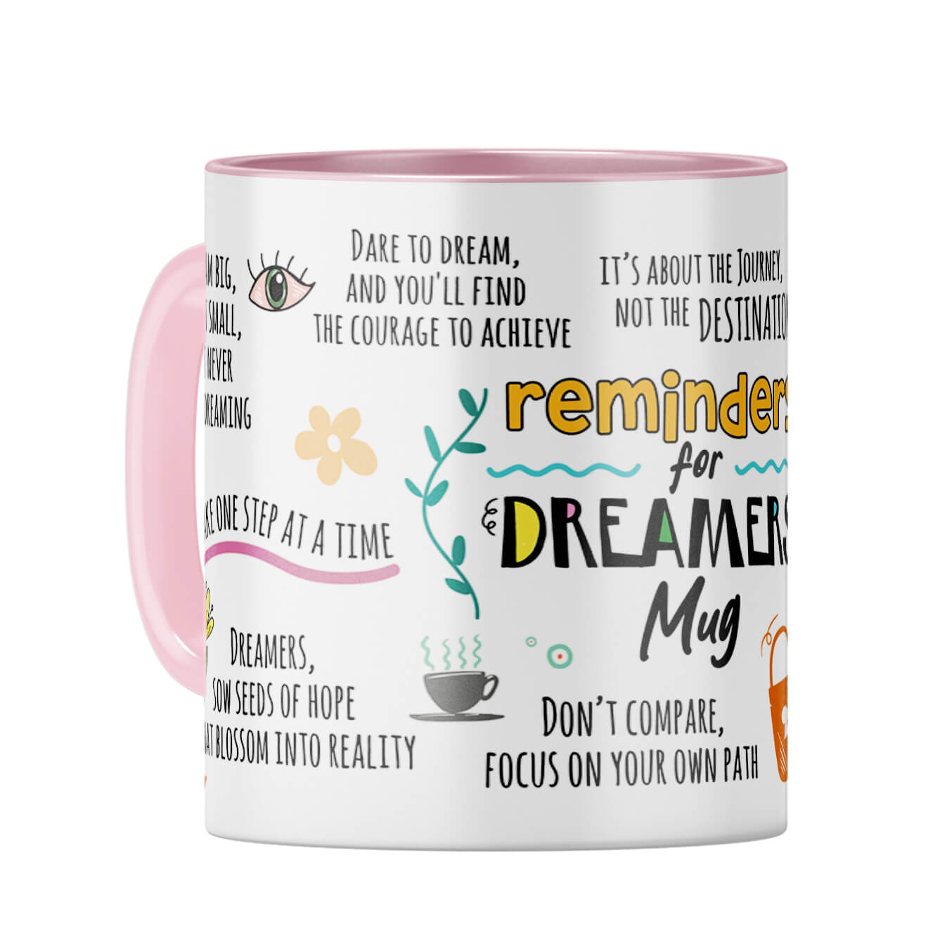 Reminders for Dreamers Coffee Mug Pink