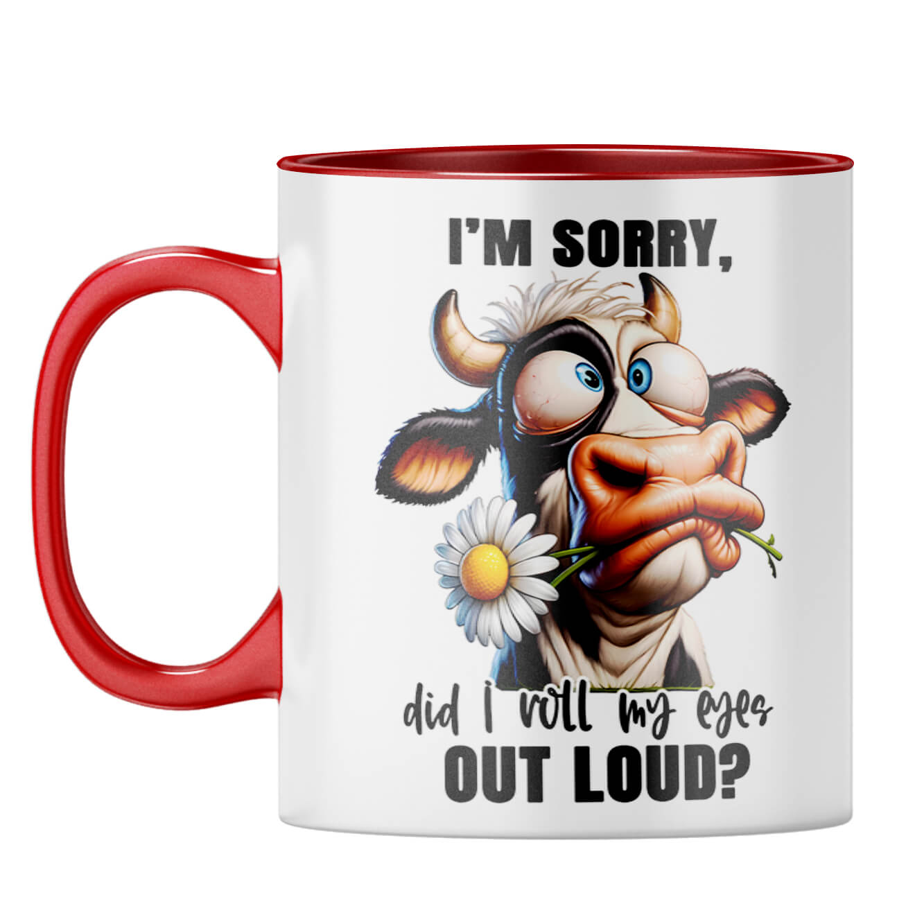 Roll My Eyes Loud Coffee Mug Red