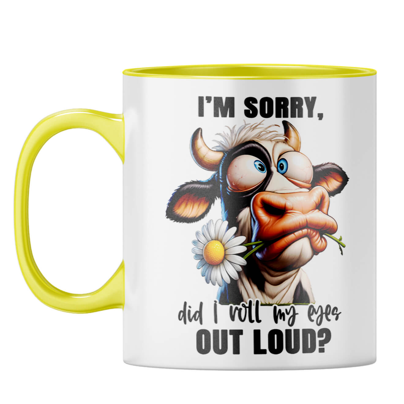 Roll My Eyes Loud Coffee Mug Yellow