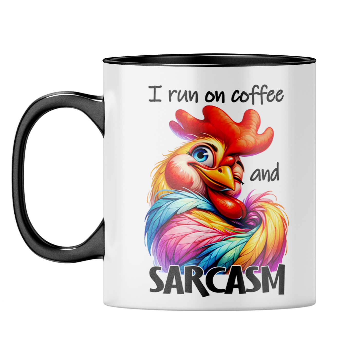 Run of Coffee and Sarcasm Coffee Mug Black