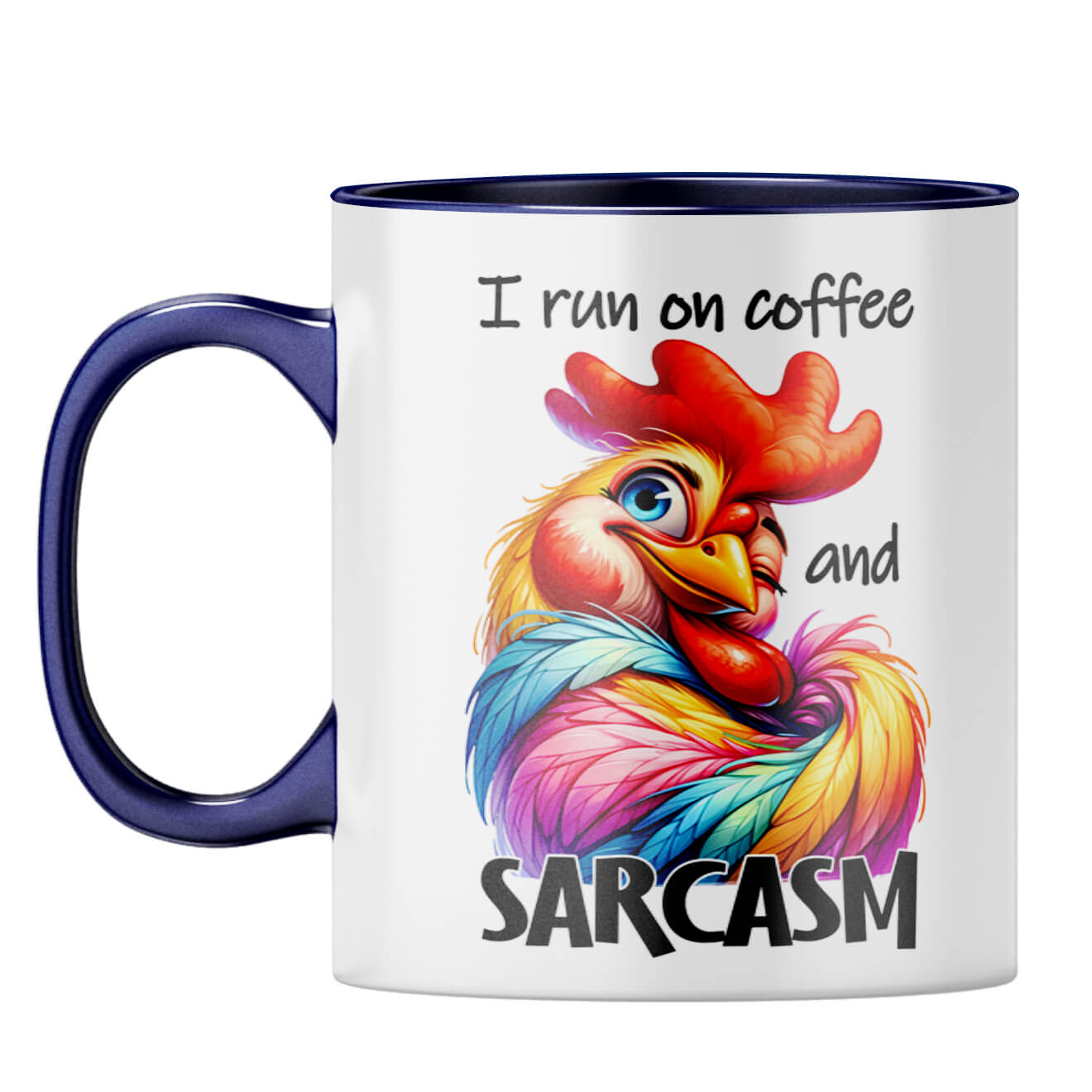 Run of Coffee and Sarcasm Coffee Mug Dark Blue