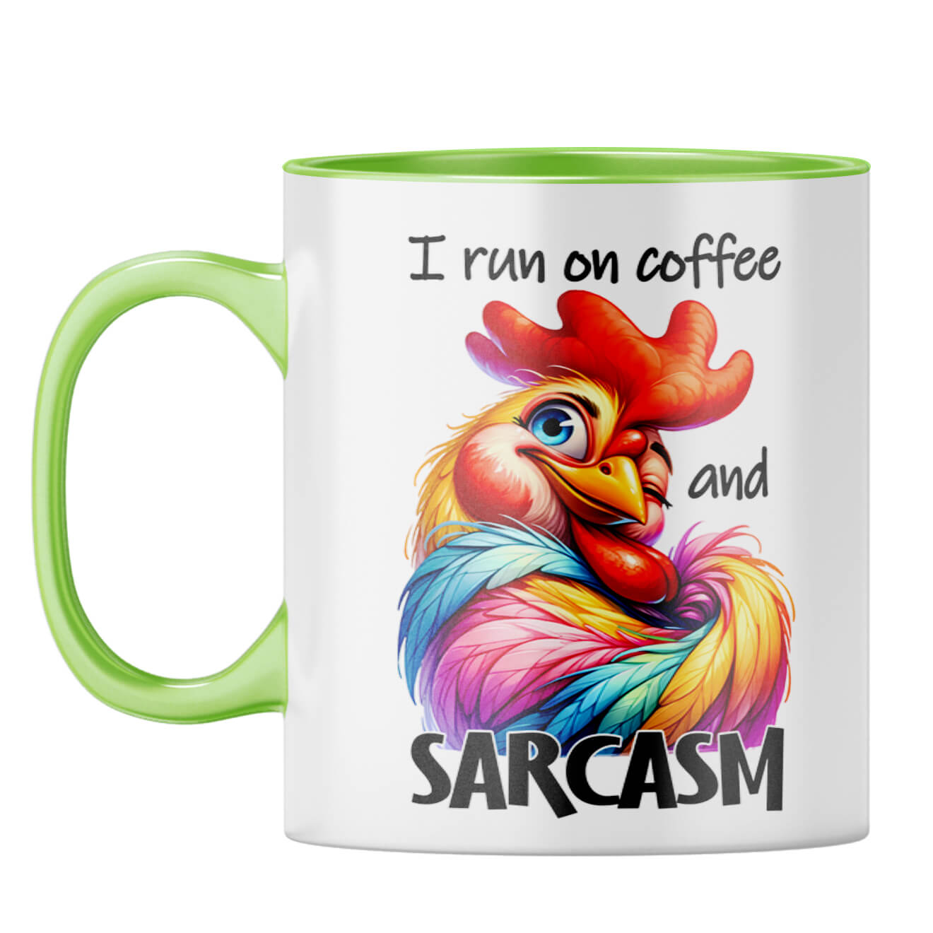 Run of Coffee and Sarcasm Coffee Mug Light Green