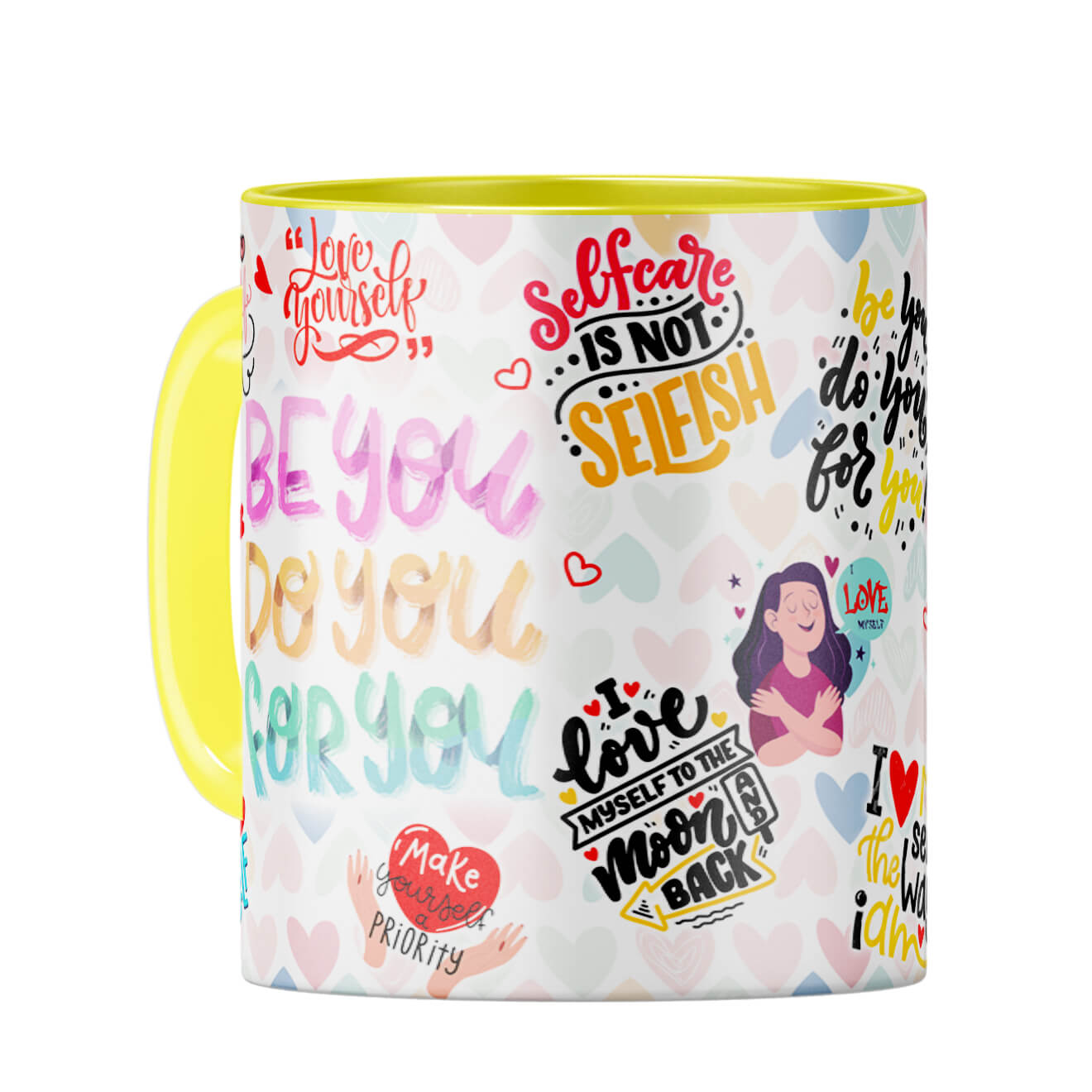 Self Love Fancy Mug Coffee Mug Yellow