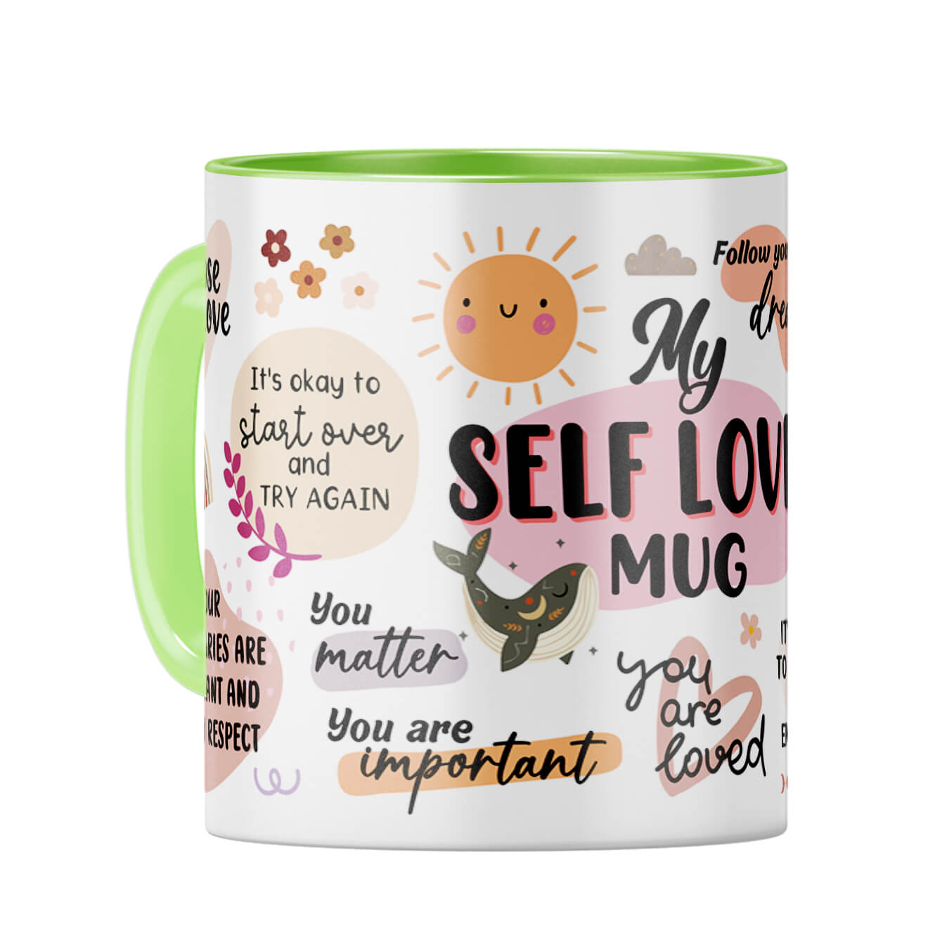 Self Love Coffee Mug Light Green