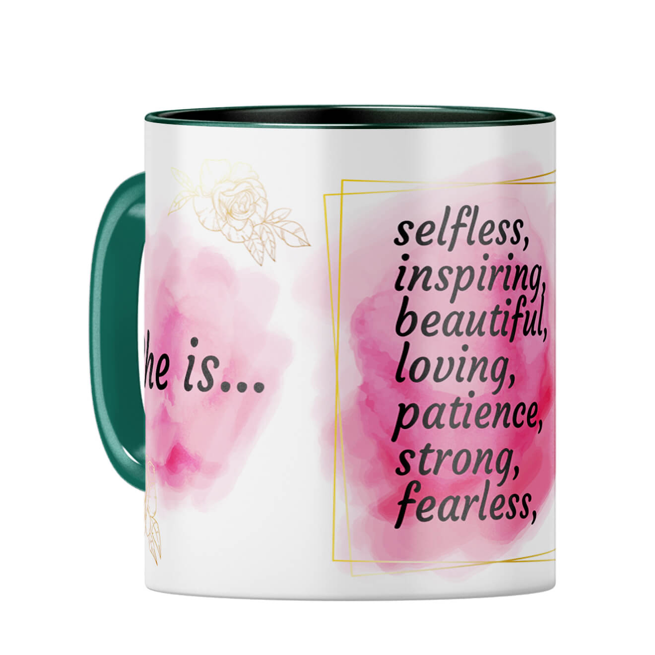 She is My Mom Coffee Mug Dark Green