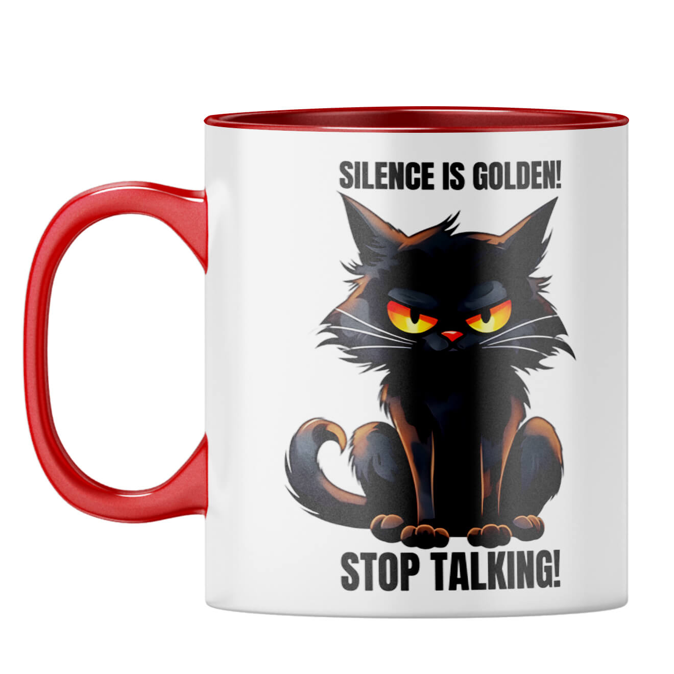Silence Is Golden Coffee Mug Red
