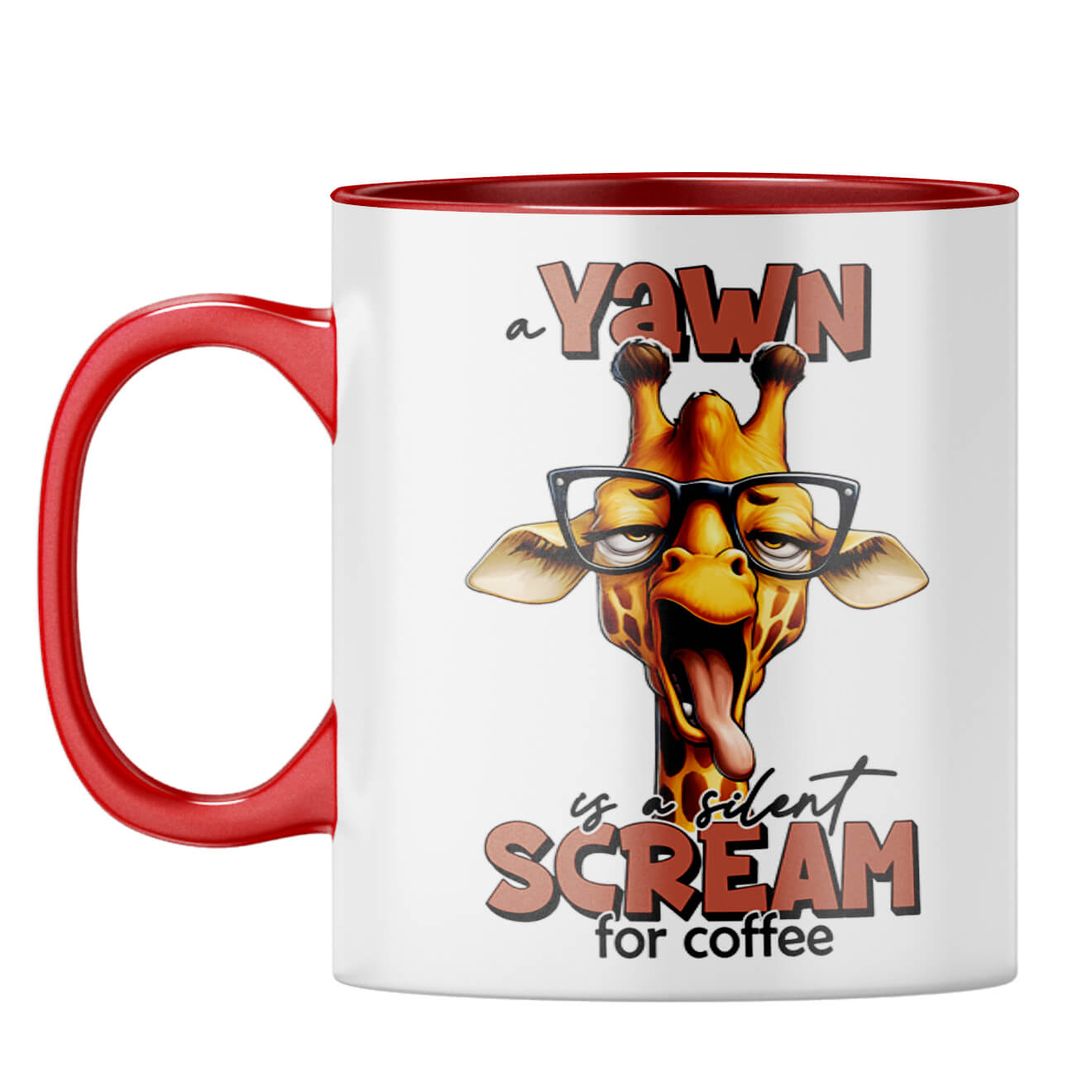 Silent Scream for Coffee Coffee Mug Red