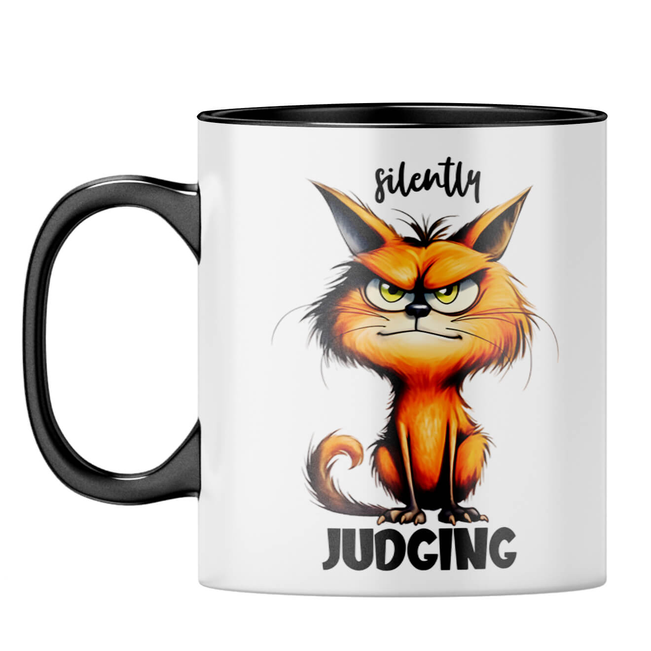 Silently Judging Coffee Mug Black
