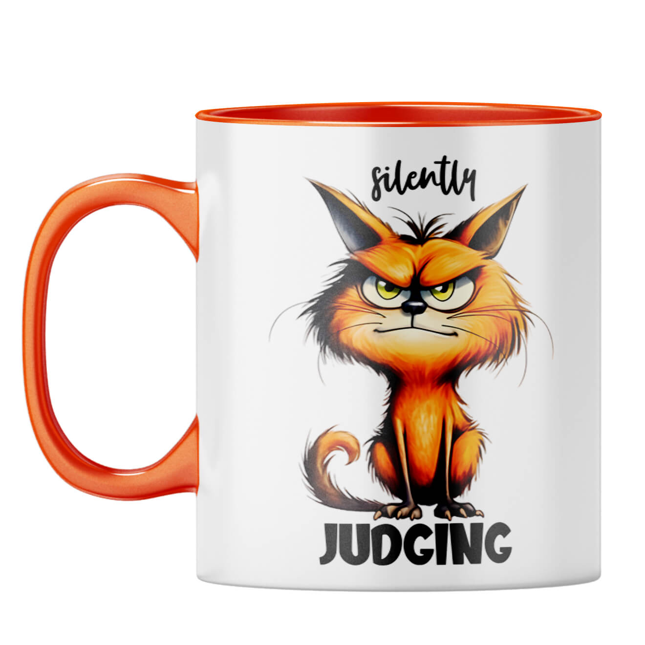 Silently Judging Coffee Mug Orange