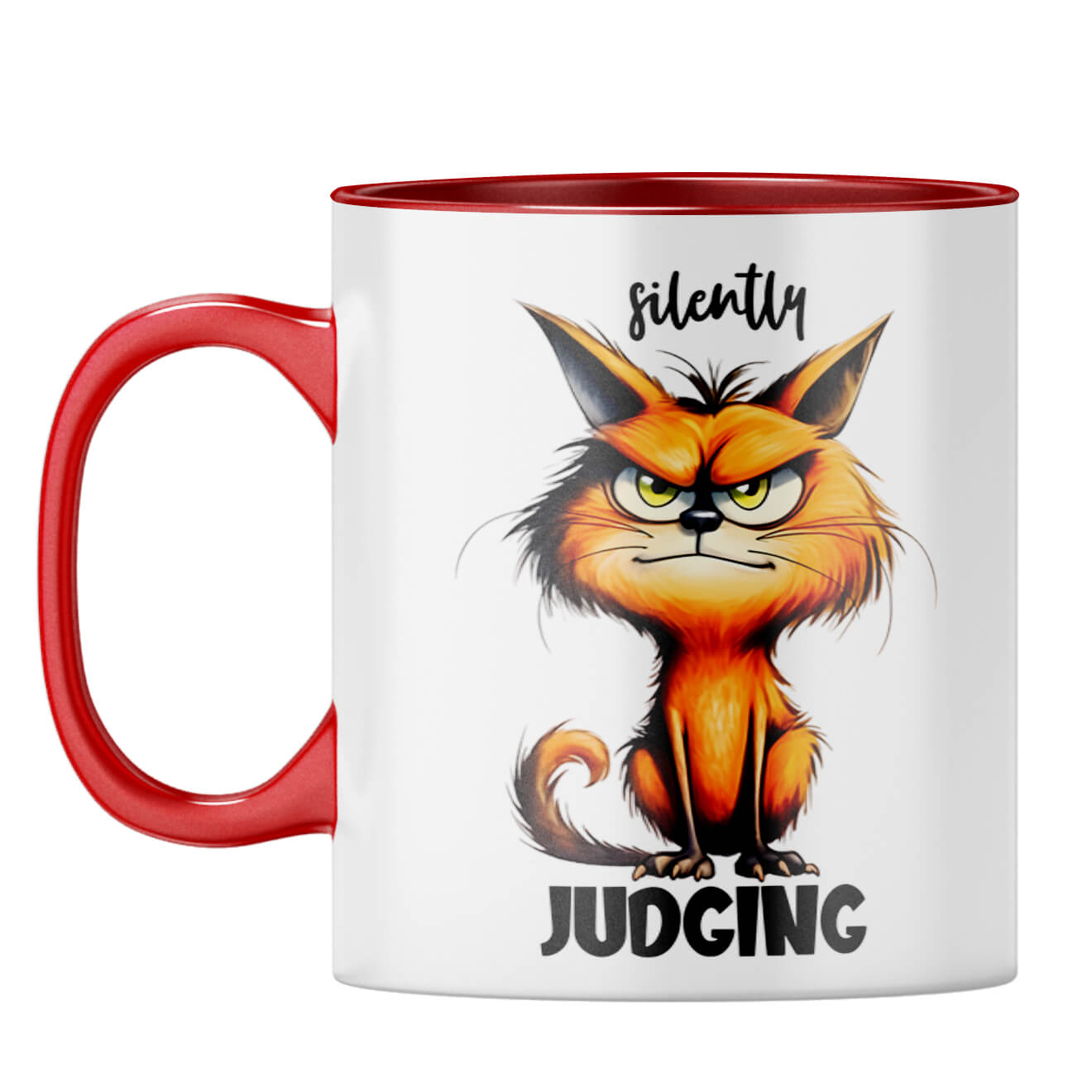 Silently Judging Coffee Mug Red