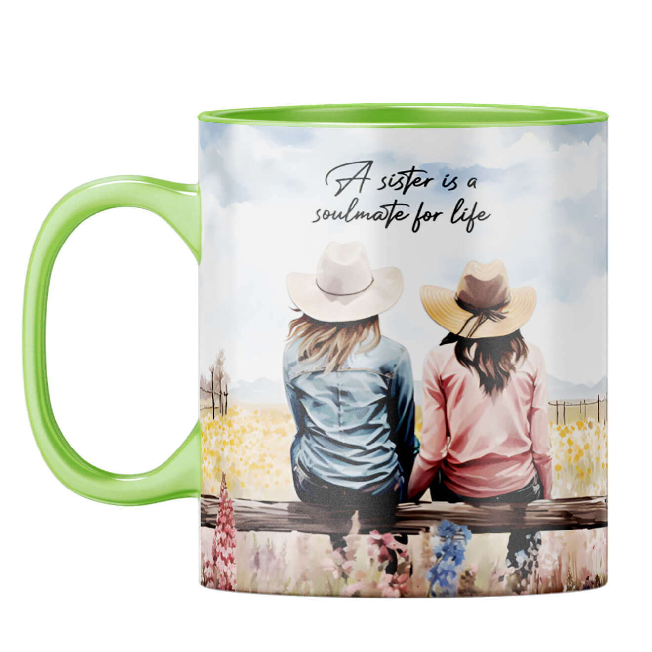 Sister is Soulmate for Life Coffee Mug Light Green